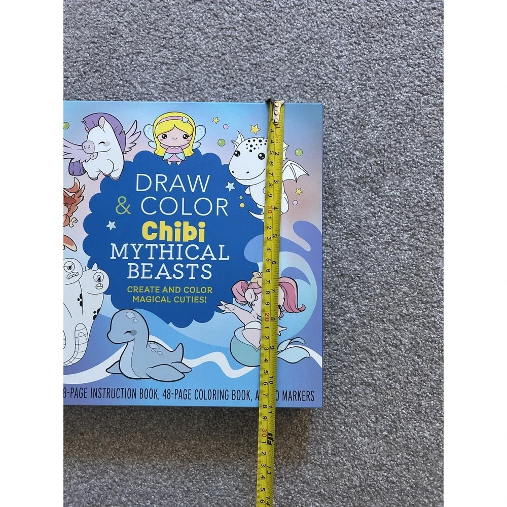 Chartwell Books Draw & Color Chibi Mythical Beasts Kids OS Blue New Activity Kit